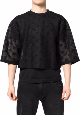 Black See Through Logo Short Sleeves T-shirt
