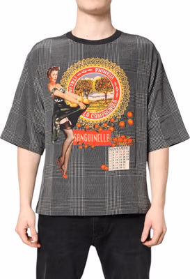 Black White Graphic Print Short Sleeve T-shirt