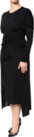 Black Wool Long Sleeves Sheath Midi Dress 2