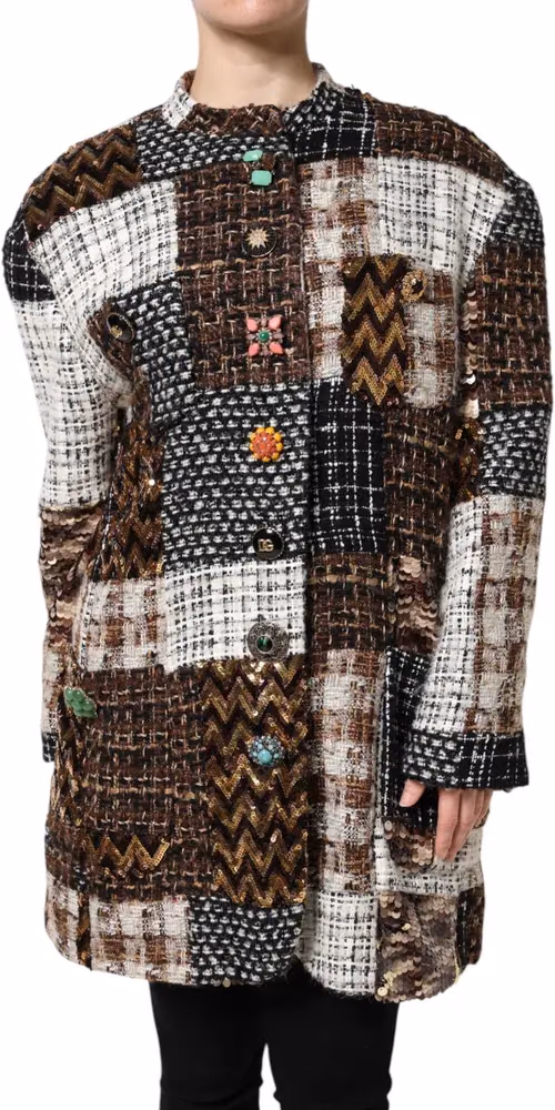 Multicolor Patchwork Button Down Jacket