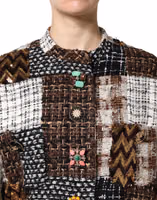 Multicolor Patchwork Button Down Jacket 5