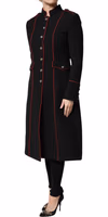 Black Wool Single Breasted Trench Coat Jacket 2