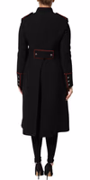 Black Wool Single Breasted Trench Coat Jacket 3