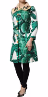 Multicolor Leaf Print Embellished Trenchcoat Jacket 2