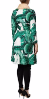 Multicolor Leaf Print Embellished Trenchcoat Jacket 4
