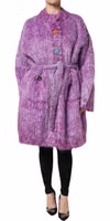 Purple Button Embellished Trench Coat Jacket 1