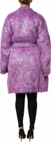 Purple Button Embellished Trench Coat Jacket 3