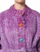 Purple Button Embellished Trench Coat Jacket 4
