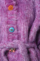 Purple Button Embellished Trench Coat Jacket 5