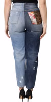 Multicolor Patchwork High Waist Denim Jeans 3