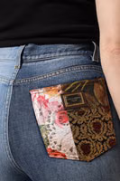 Multicolor Patchwork High Waist Denim Jeans 4