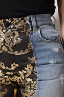 Multicolor Patchwork High Waist Denim Jeans 5