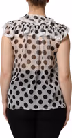 White Black Polka Dot Cotton Sleeveless Top 3