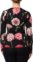 Black Floral Long Sleeve Women Blouse Top 3
