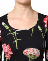 Black Floral Long Sleeve Women Blouse Top 4