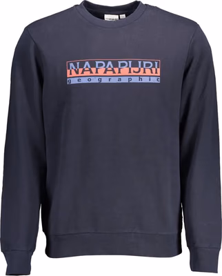 Blue Cotton Men Sweatshirt