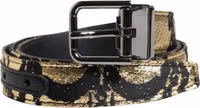 Multicolor Jacquard Leather Metal Buckle Belt 1