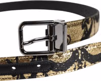 Multicolor Jacquard Leather Metal Buckle Belt 2