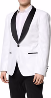 White Nylon Single Breasted Coat Blazer 2