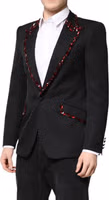 Black SICILIA CrystalEmbellished Coat Blazer 2