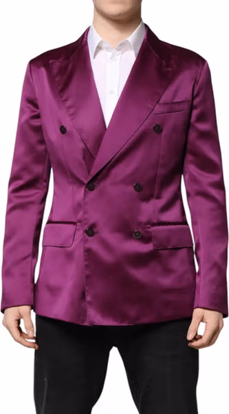 Purple Double Breasted Men Suit Coat Blazer