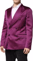 Purple Double Breasted Men Suit Coat Blazer 2