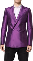 Purple Double Breasted Men Suit Coat Blazer 1