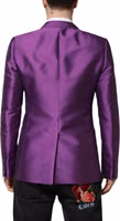 Purple Double Breasted Men Suit Coat Blazer 3