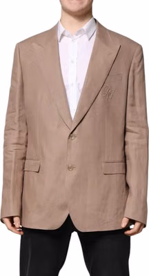 Beige TAORMINA Single Breasted Coat Blazer