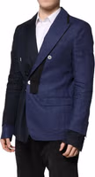 Navy Blue Double Breasted Suit Coat Blazer 2