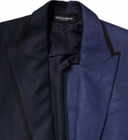 Navy Blue Double Breasted Suit Coat Blazer 4