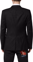 Black GOLD Single Breasted Suit Coat Blazer 3