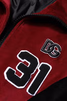 Red Black Cotton Logo FullZip Bomber Jacket 4