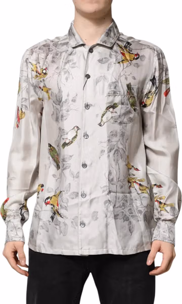 Multicolor Silk Printed Button Down Shirt
