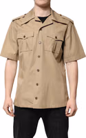 Brown Graphic Print Short Sleeves Shirt 1