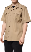 Brown Graphic Print Short Sleeves Shirt 2