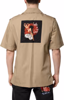 Brown Graphic Print Short Sleeves Shirt 3