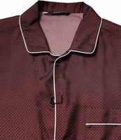 Burgundy Silk Dotted Long Sleeves Shirt 4