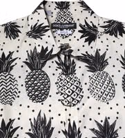 White Pineapple Print Long Sleeve GOLD Shirt 4