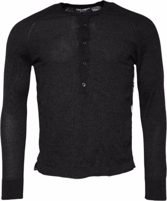 Black Printed Knitted Men Pullover Sweater