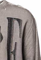 Gray Logo Print Crew Neck Pullover Sweater 2