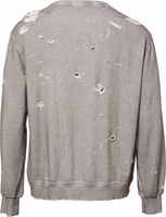 Gray Logo Print Crew Neck Pullover Sweater 3