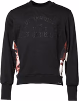 Black Embroidered Crew Neck Pullover Sweater 1