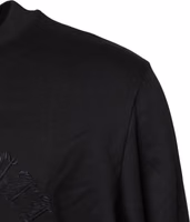Black Embroidered Crew Neck Pullover Sweater 2
