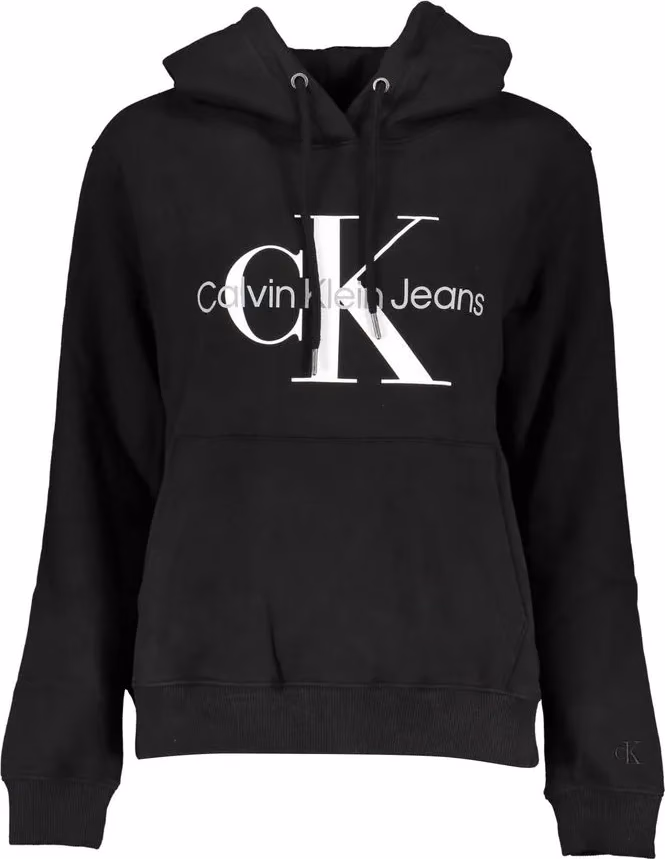 Black Cotton Women Sweatshirt