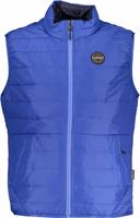 Blue Polyester Men's Sleeveless Jacket 1