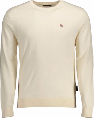 Beige Cotton Men's Long Sleeve Shirt