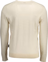 Beige Cotton Men's Long Sleeve Shirt 2
