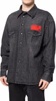 Gray Long Sleeves Button Down Denim Shirt 2