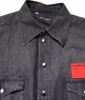 Gray Long Sleeves Button Down Denim Shirt 4